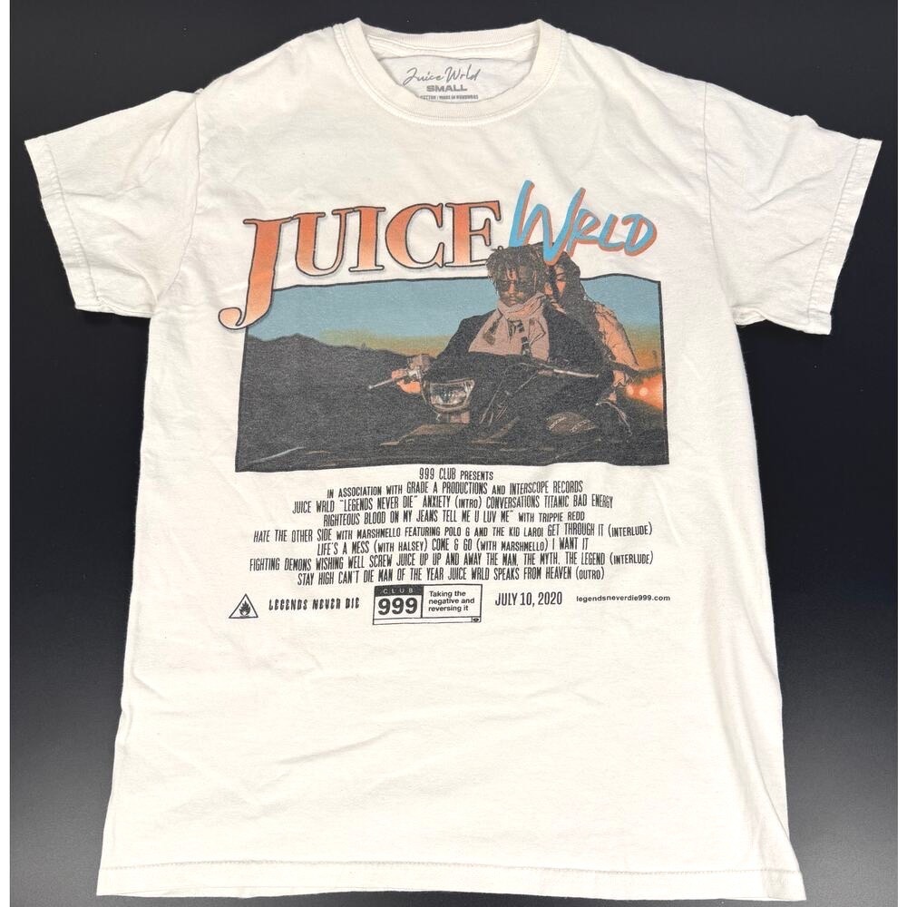 Juice Wrld 999 Club‎ Legends Never Die Album Graphic T-Shirt Cream Small